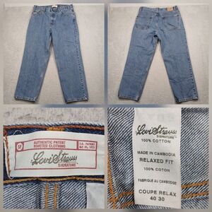 Levi Strauss Signature‎ Relaxed Fit Jeans Men's 40x30 Blue Denim